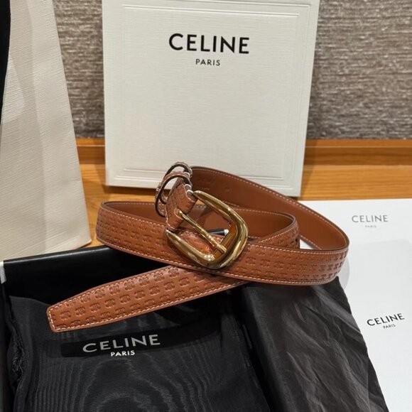 CELINE Medium Belt 90cm - Tan - With Box & Dust Bag - Picture 1 of 7